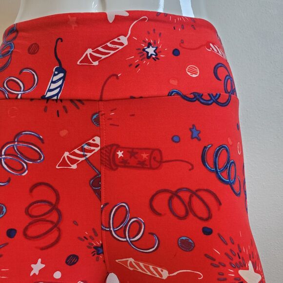 NEW LuLaRoe Red Firework Leggings - Picture 4 of 9